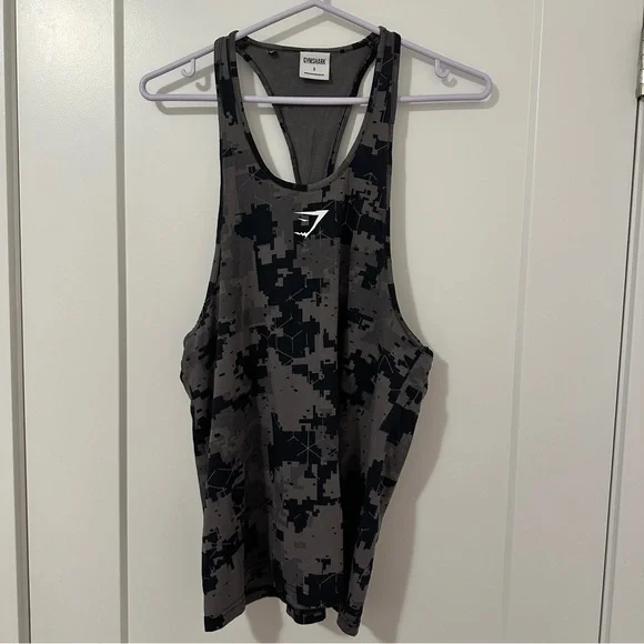 Gymshark Men’s Critical Stringer Workout Tank Top Camo Print Size Small - Picture 3 of 10